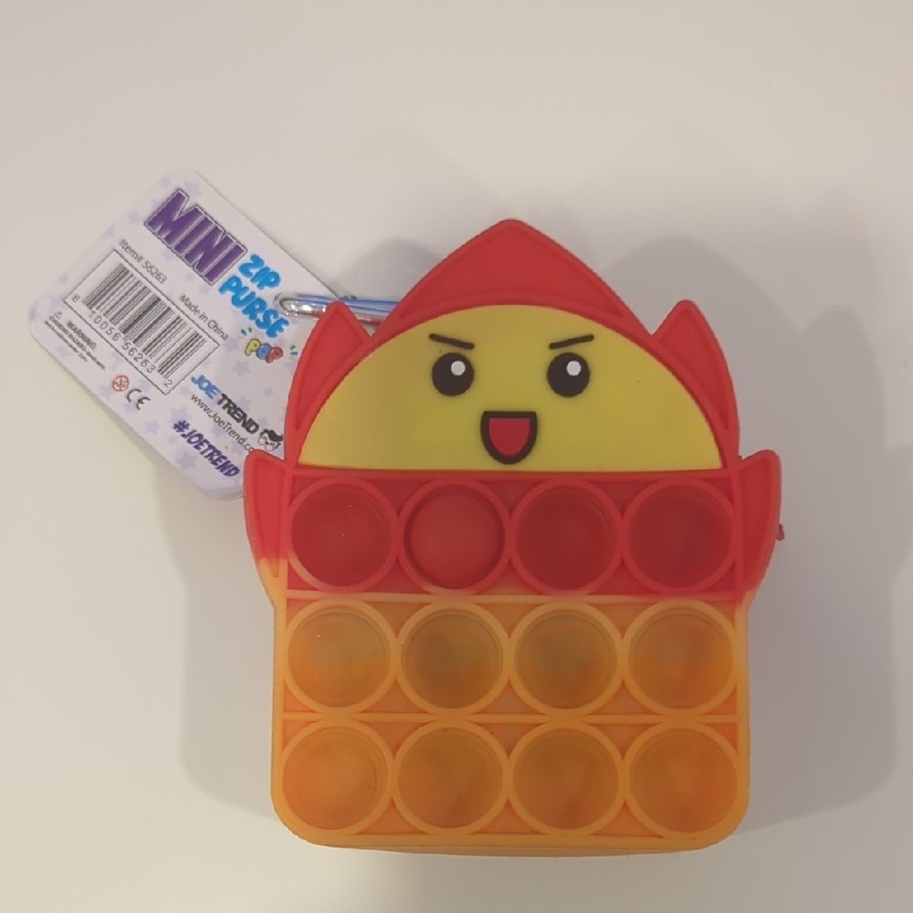 Bubble Pop It Fidget Mini Zip Purse Kids Sensory Toy Stocking Stuffers NWT